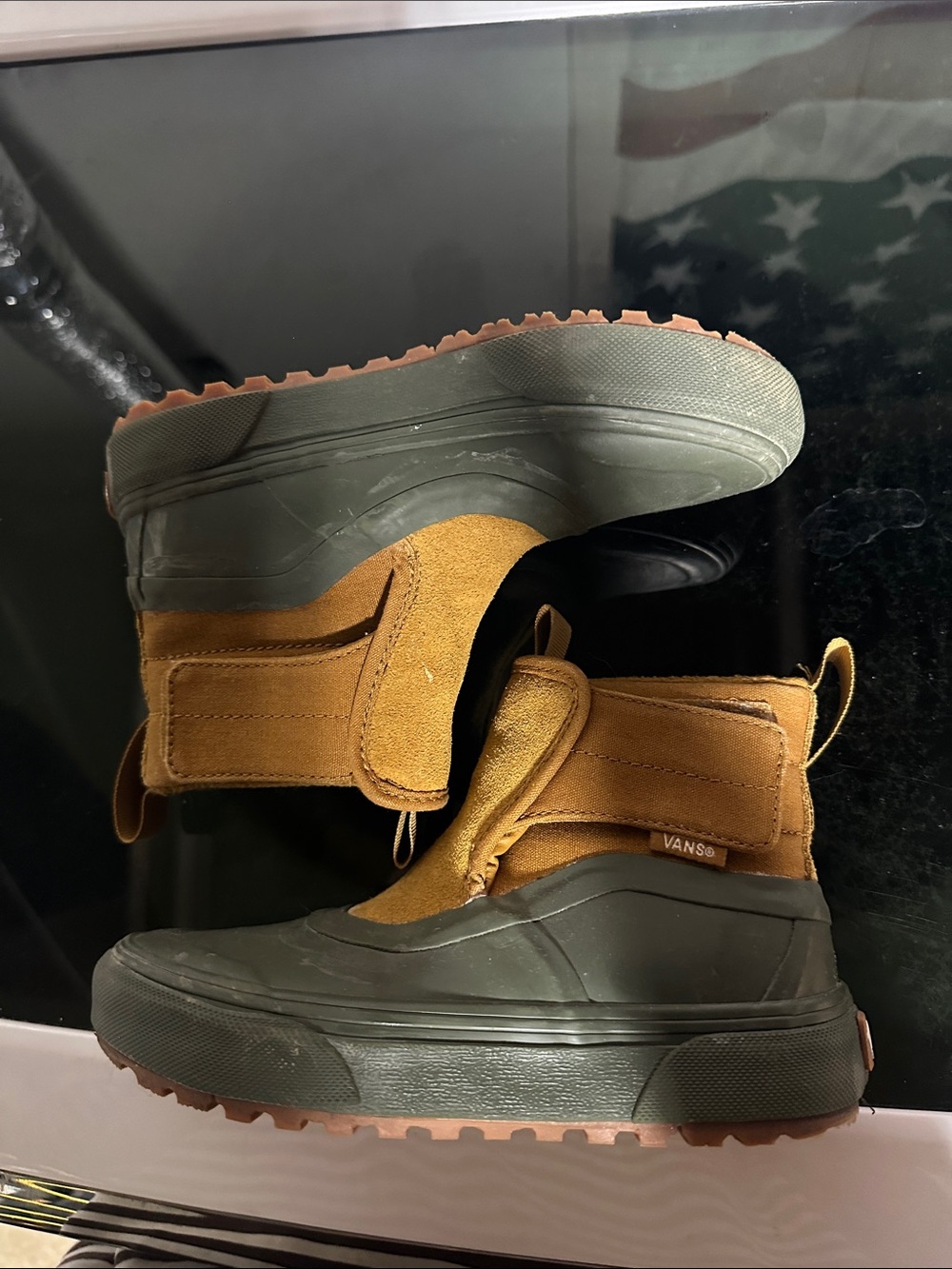 Vans Kids' Tan and Olive Waterproof Suede Winter Boots